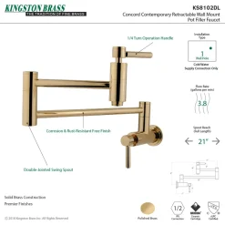 Online Concord Wall Mount Single Hole Pot Filler Kitchen Faucet Wall Mounted Kitchen Faucets|Single Hole