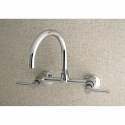 Sale Concord Wall Mount 2-Hole 8-Inch Adjustable Center Kitchen Faucet Wall Mounted Kitchen Faucets