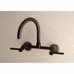 Sale Concord Wall Mount 2-Hole 8-Inch Adjustable Center Kitchen Faucet Wall Mounted Kitchen Faucets