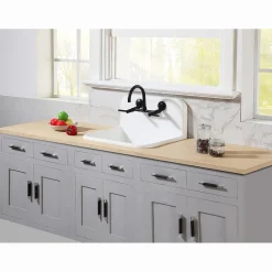 Sale Concord Wall Mount 2-Hole 8-Inch Adjustable Center Kitchen Faucet Wall Mounted Kitchen Faucets