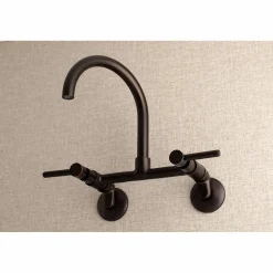 Sale Concord Wall Mount 2-Hole 8-Inch Adjustable Center Kitchen Faucet Wall Mounted Kitchen Faucets