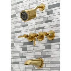 Concord 7.13" x 14.13" Three-Handle Tub and Shower Faucet Tub & Shower Sets