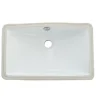 Courtyard White China Undermount Bathroom Sink with Overflow Hole Undermount