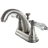 Deck Mount 4" Centerset Lavatory Faucet with Brass Pop-up 4" Center Set