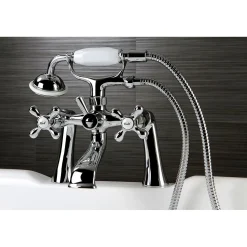 Outlet Deck Mount 2-Hole Clawfoot Tub Faucet with Hand Shower Tub & Shower Sets|Tub Faucets