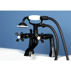 Outlet Deck Mount 2-Hole Clawfoot Tub Faucet with Hand Shower Tub & Shower Sets|Tub Faucets