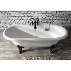 Outlet Deck Mount 2-Hole Clawfoot Tub Faucet with Hand Shower Tub & Shower Sets|Tub Faucets