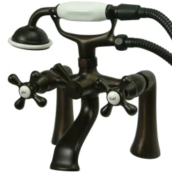 Outlet Deck Mount 2-Hole Clawfoot Tub Faucet with Hand Shower Tub & Shower Sets|Tub Faucets
