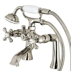 Outlet Deck Mount 2-Hole Clawfoot Tub Faucet with Hand Shower Tub & Shower Sets|Tub Faucets
