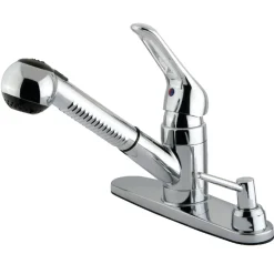 Outlet Deck Mount Pull-Out Kitchen Faucet Single Hole