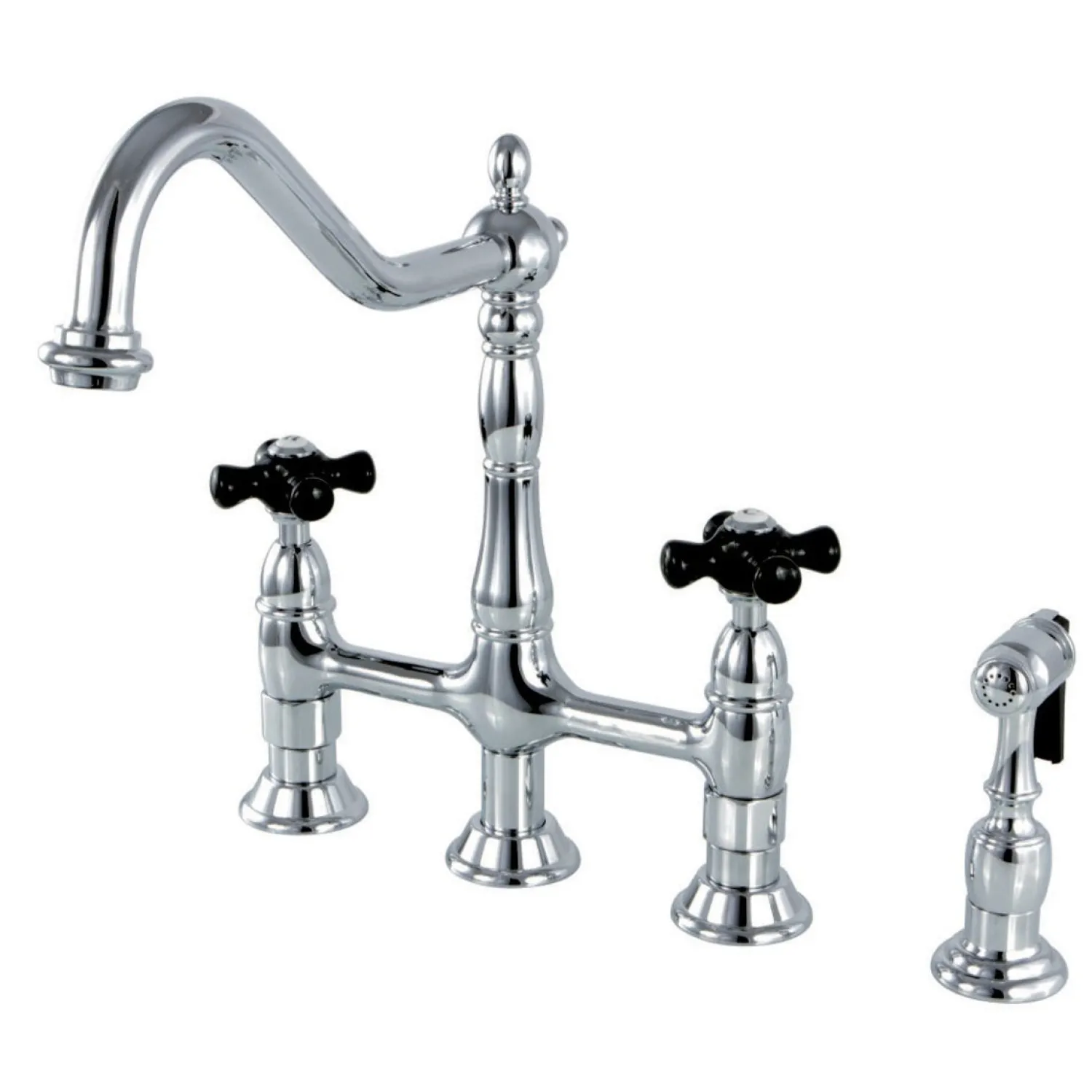 Hot Duchess Deck Mount 8" Centerset Kitchen Faucet with Brass Sprayer Faucets With Side Spray|Bridge Faucets