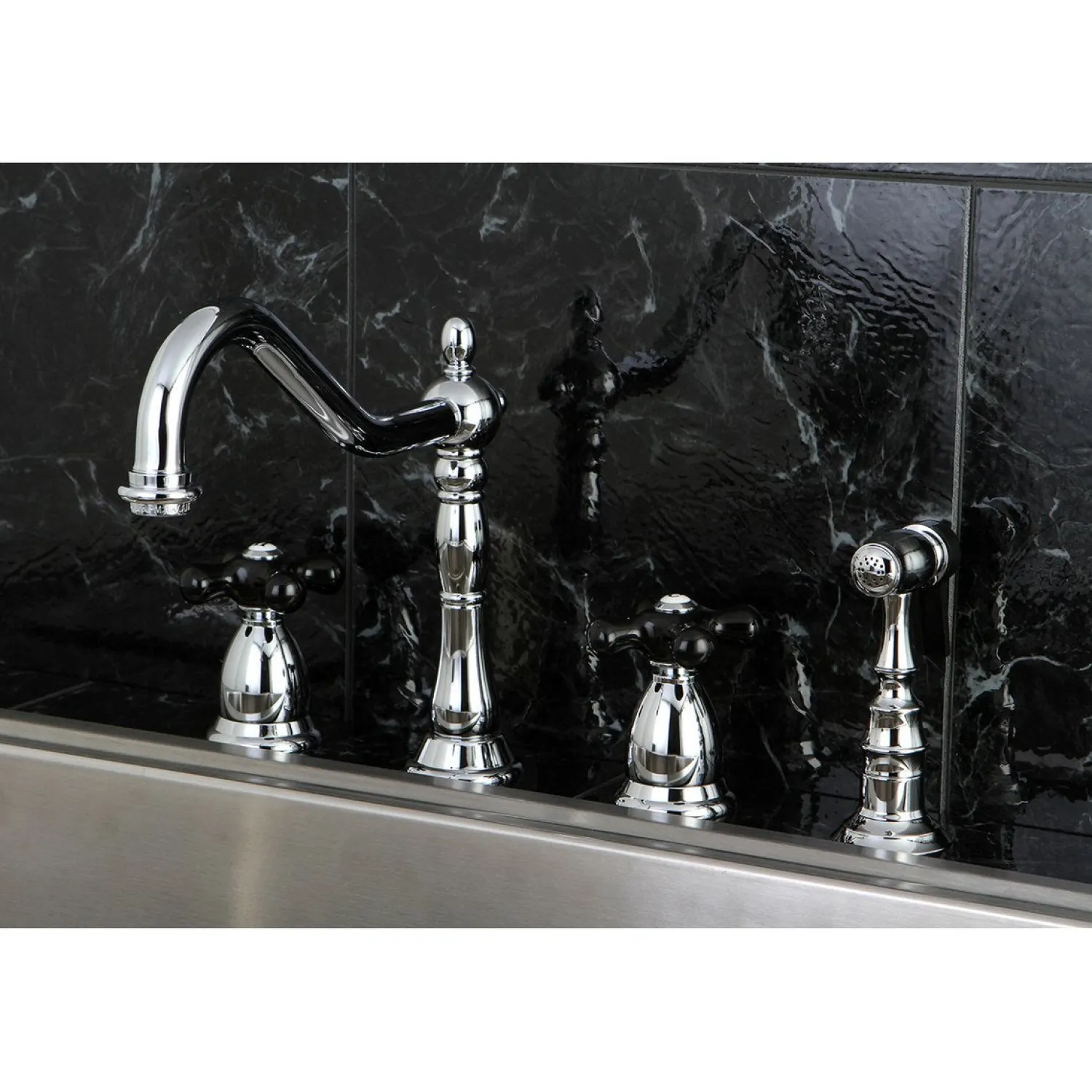 New Duchess Deck Mount 4-Hole Widespread Kitchen Faucet Widespread Kitchen Faucets|Faucets With Side Spray