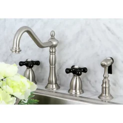 New Duchess Deck Mount 4-Hole Widespread Kitchen Faucet Widespread Kitchen Faucets|Faucets With Side Spray