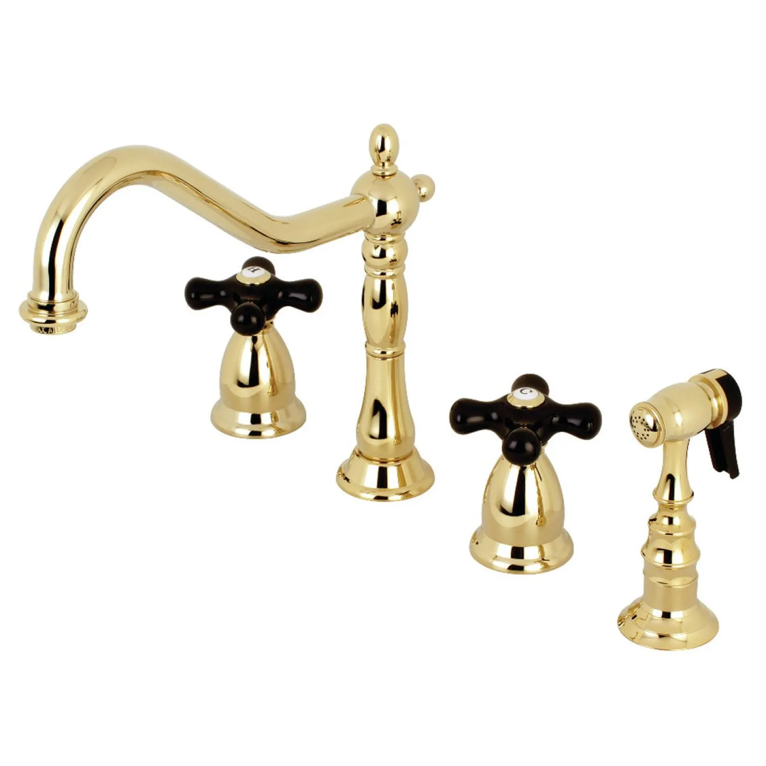 New Duchess Deck Mount 4-Hole Widespread Kitchen Faucet Widespread Kitchen Faucets|Faucets With Side Spray