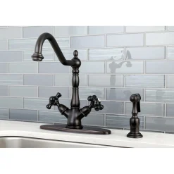 New Duchess 8-Inch Centerset Deck Mount Kitchen Faucet with Brass Sprayer Faucets With Side Spray