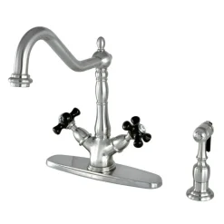 New Duchess 8-Inch Centerset Deck Mount Kitchen Faucet with Brass Sprayer Faucets With Side Spray