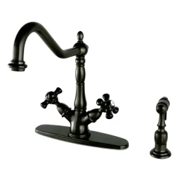 New Duchess 8-Inch Centerset Deck Mount Kitchen Faucet with Brass Sprayer Faucets With Side Spray