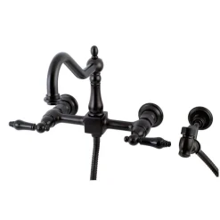 Sale Duchess 8-Inch Centerset Wall Mount Kitchen Faucet with Brass Sprayer Wall Mounted Kitchen Faucets|Faucets With Side Spray