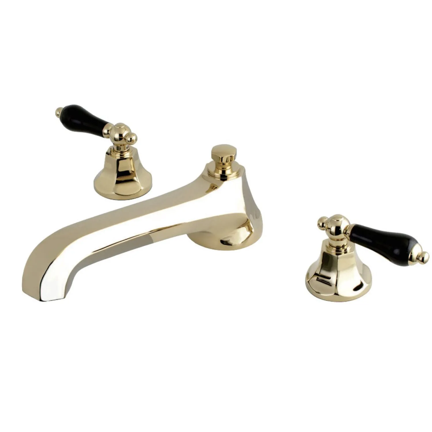 Sale Duchess Roman Tub Filler with Black Porcelain Lever Handle Tub Faucets