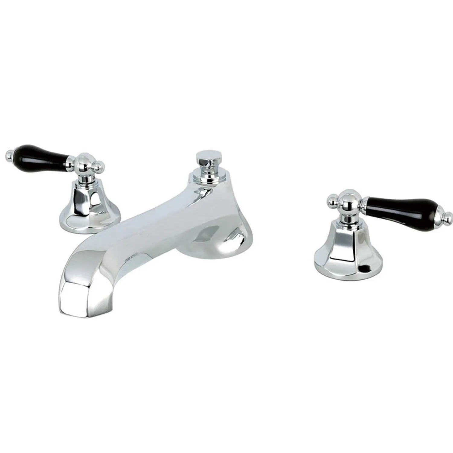 Sale Duchess Roman Tub Filler with Black Porcelain Lever Handle Tub Faucets