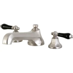 Sale Duchess Roman Tub Filler with Black Porcelain Lever Handle Tub Faucets