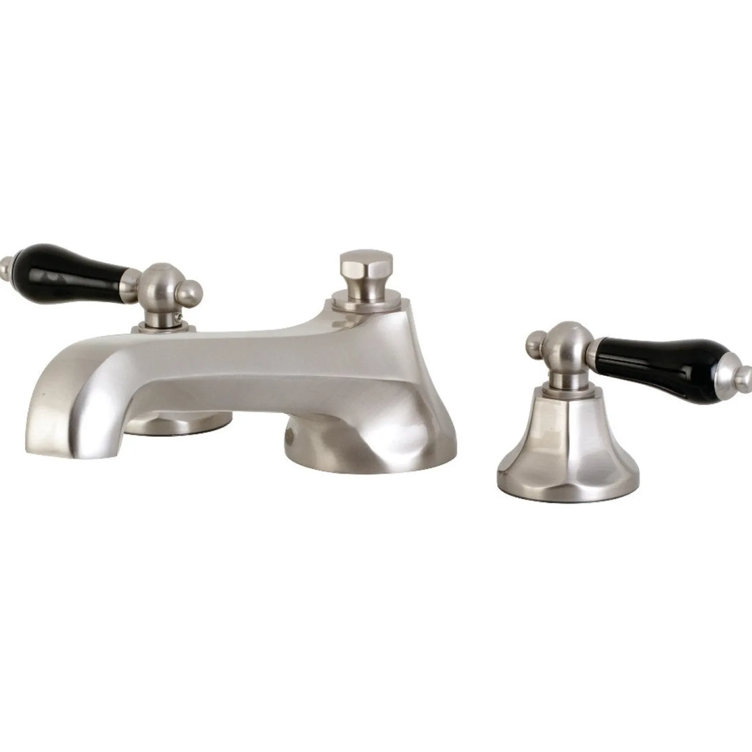 Sale Duchess Roman Tub Filler with Black Porcelain Lever Handle Tub Faucets