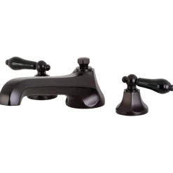 Sale Duchess Roman Tub Filler with Black Porcelain Lever Handle Tub Faucets