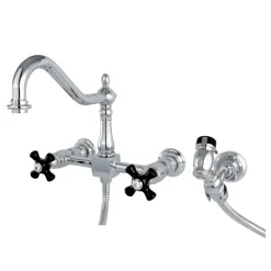 Outlet Duchess Wall Mount 8-Inch Centerset Kitchen Faucet with Brass Sprayer Wall Mounted Kitchen Faucets|Faucets With Side Spray