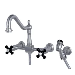 Outlet Duchess Wall Mount 8-Inch Centerset Kitchen Faucet with Brass Sprayer Wall Mounted Kitchen Faucets|Faucets With Side Spray