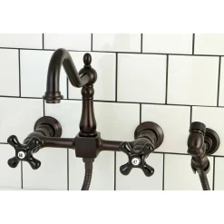 Outlet Duchess Wall Mount 8-Inch Centerset Kitchen Faucet with Brass Sprayer Wall Mounted Kitchen Faucets|Faucets With Side Spray