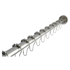 Discount Edenscape 72-Inch Adjustable Stainless Steel Shower Curtain Rod with Rings Shower Curtain Rods