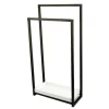Online Edenscape Pedestal 2-Tier Steel Construction Towel Rack with Wooden Case Free-Standing Towel Racks