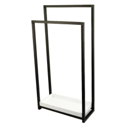 Online Edenscape Pedestal 2-Tier Steel Construction Towel Rack with Wooden Case Free-Standing Towel Racks
