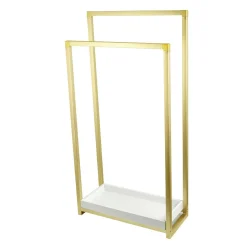 Online Edenscape Pedestal 2-Tier Steel Construction Towel Rack with Wooden Case Free-Standing Towel Racks