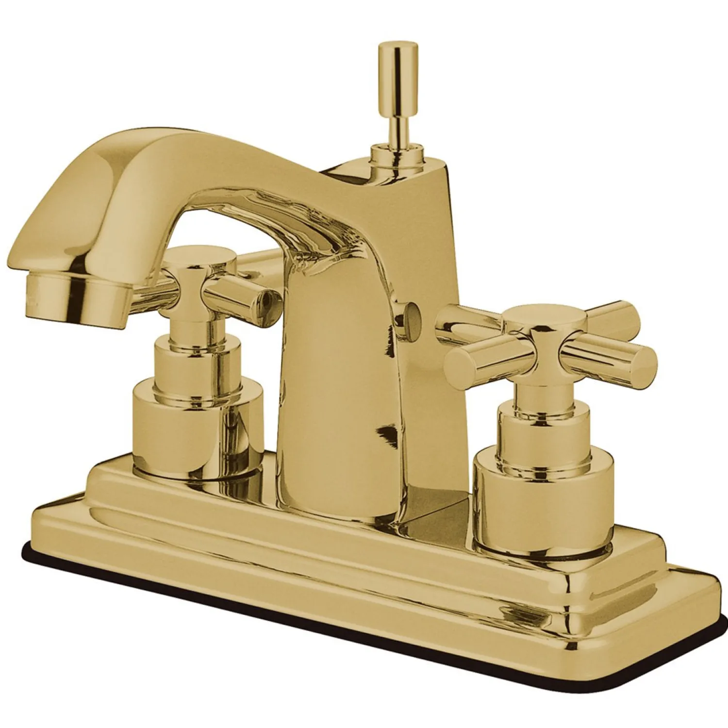 Discount Elinvar Two Handle Deck Mount 4" Centerset Lavatory Faucet with Brass Pop-up 4" Center Set