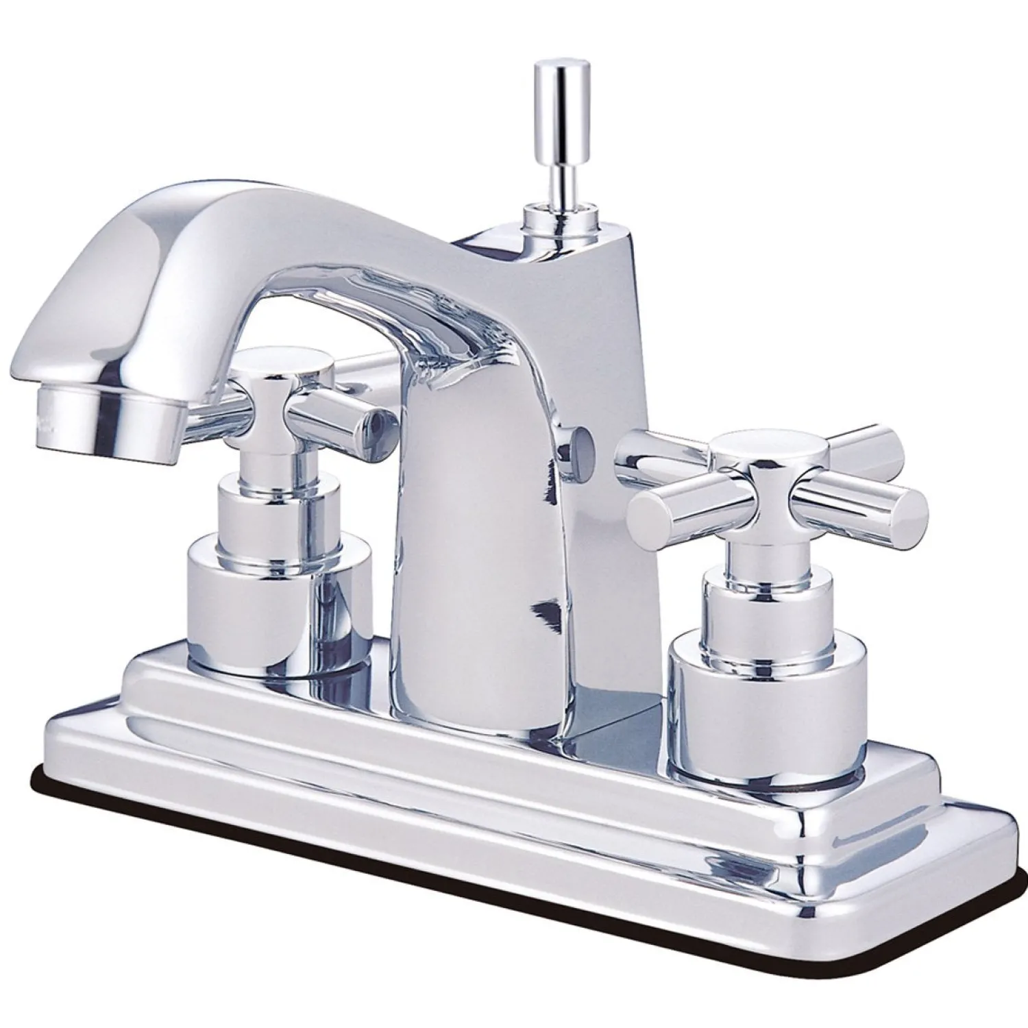 Discount Elinvar Two Handle Deck Mount 4" Centerset Lavatory Faucet with Brass Pop-up 4" Center Set