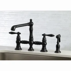 Sale English Country Kitchen Faucet with Side Sprayer Faucets With Side Spray|Bridge Faucets