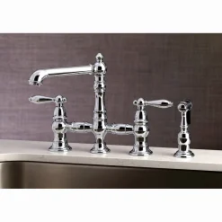 Sale English Country Kitchen Faucet with Side Sprayer Faucets With Side Spray|Bridge Faucets