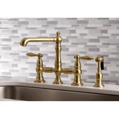 Sale English Country Kitchen Faucet with Side Sprayer Faucets With Side Spray|Bridge Faucets