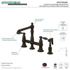 Sale English Country Kitchen Faucet with Side Sprayer Faucets With Side Spray|Bridge Faucets