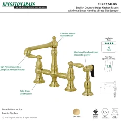 Sale English Country Kitchen Faucet with Side Sprayer Faucets With Side Spray|Bridge Faucets
