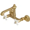 Discount English Country 2-Hole 6-Inch Adjustable Center Wall Mount Kitchen Faucet Wall Mounted Kitchen Faucets