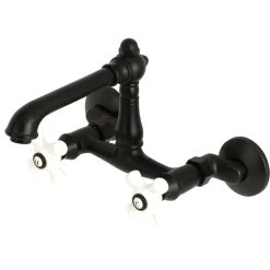 Discount English Country 2-Hole 6-Inch Adjustable Center Wall Mount Kitchen Faucet Wall Mounted Kitchen Faucets