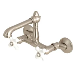 Discount English Country 2-Hole 6-Inch Adjustable Center Wall Mount Kitchen Faucet Wall Mounted Kitchen Faucets