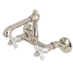 Discount English Country 2-Hole 6-Inch Adjustable Center Wall Mount Kitchen Faucet Wall Mounted Kitchen Faucets