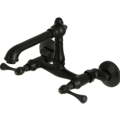 Hot English Country Wall Mount 6-Inch Adjustable Center Kitchen Faucet Wall Mounted Kitchen Faucets