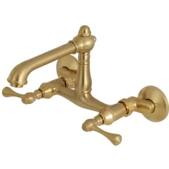 Hot English Country Wall Mount 6-Inch Adjustable Center Kitchen Faucet Wall Mounted Kitchen Faucets