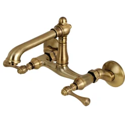 Hot English Country Wall Mount 6-Inch Adjustable Center Kitchen Faucet Wall Mounted Kitchen Faucets