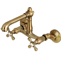 Online English Country 6-Inch Adjustable Center Wall Mount Kitchen Faucet Wall Mounted Kitchen Faucets