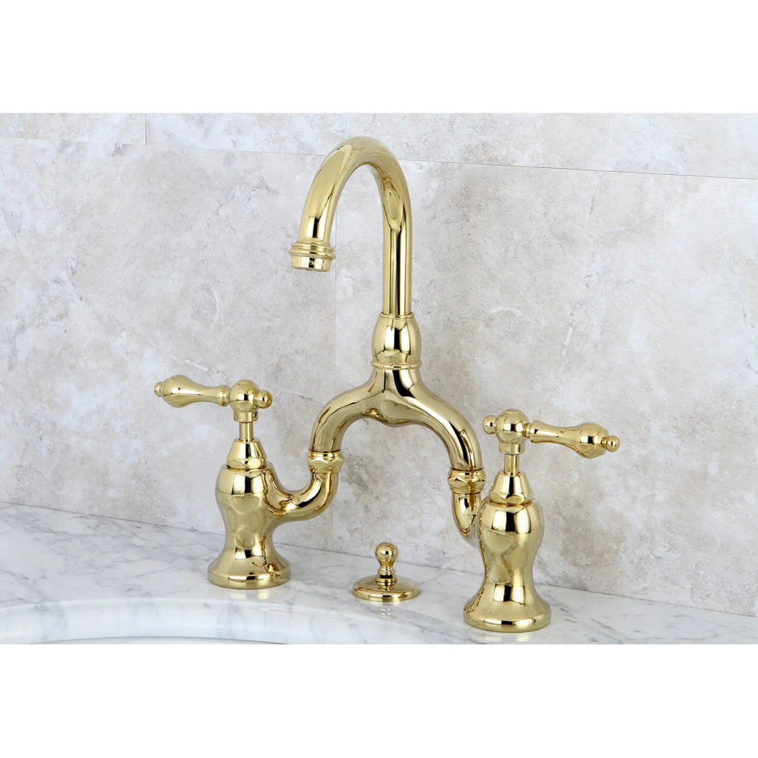 Online English Country 3-Hole Bathroom Bridge Faucet 8" Widespread|4" Center Set